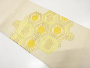 綴れ　重ね亀甲模様織り出し　名古屋帯